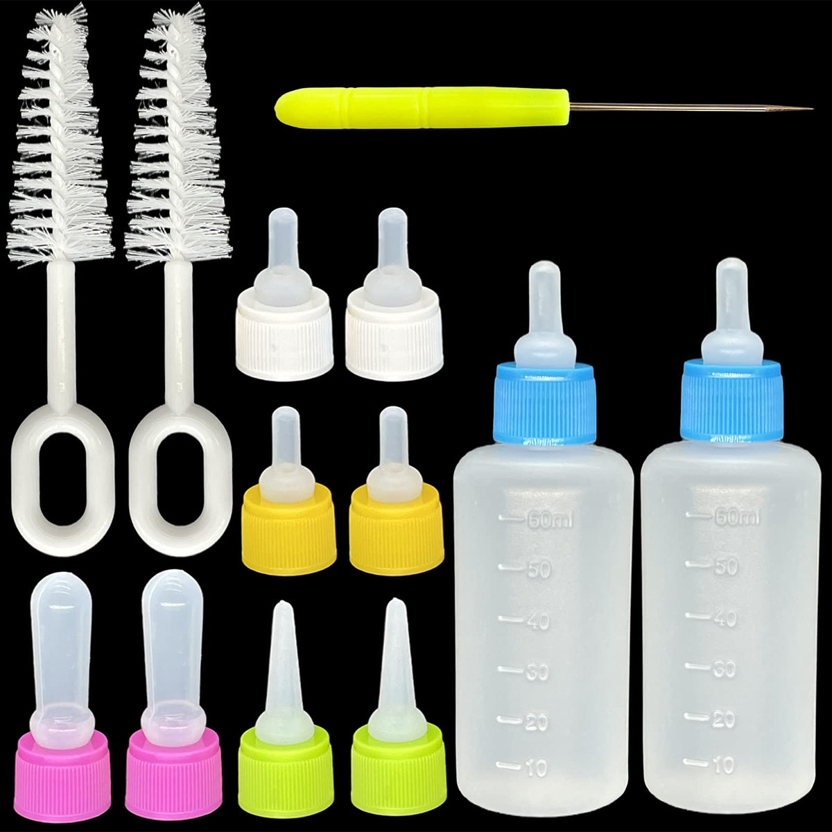 SOEAEODG pet bottle kit close-up two baby bottles for newborn feeding