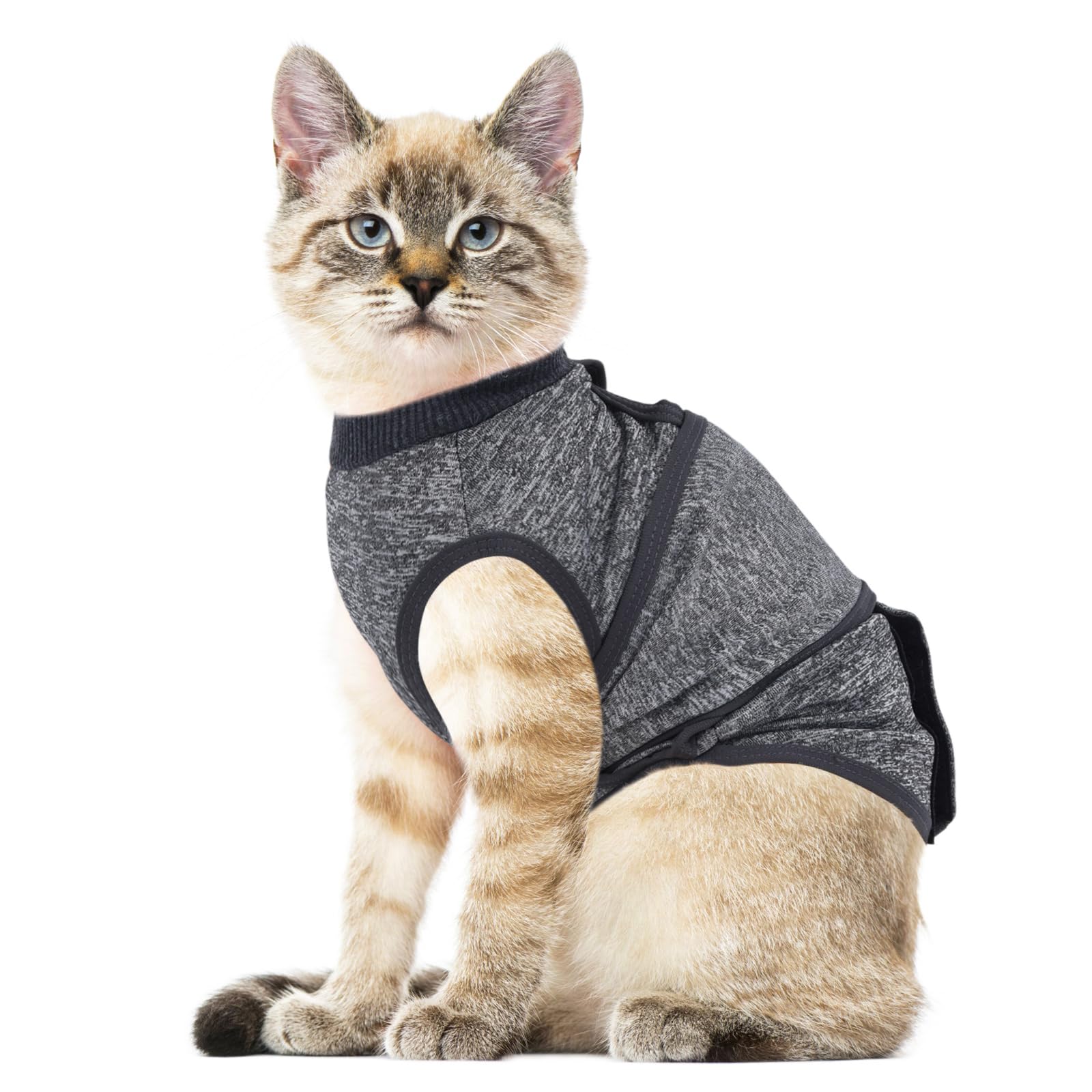 SoeKoa cat anxiety jacket front view highlighting calming wrap for quick stress relief during events