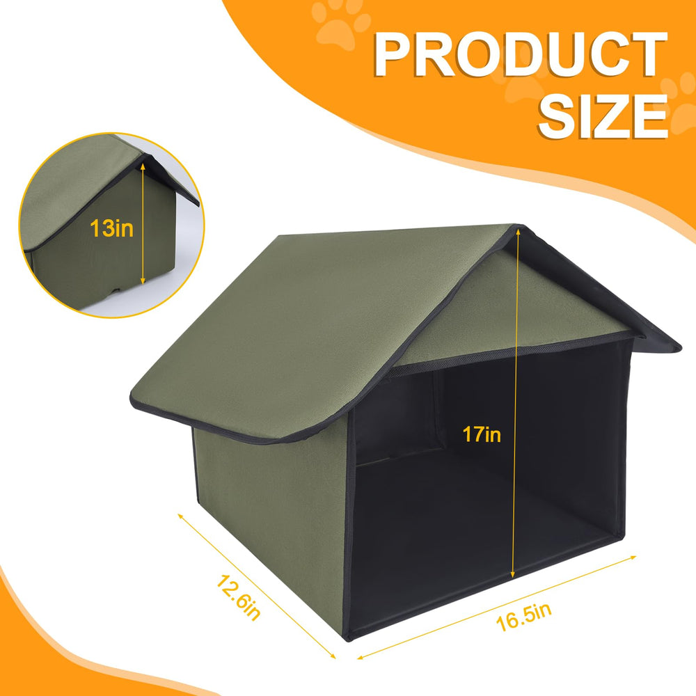 SoeKoa cat shelter outdoor with sloping roof blocks rain and debris.