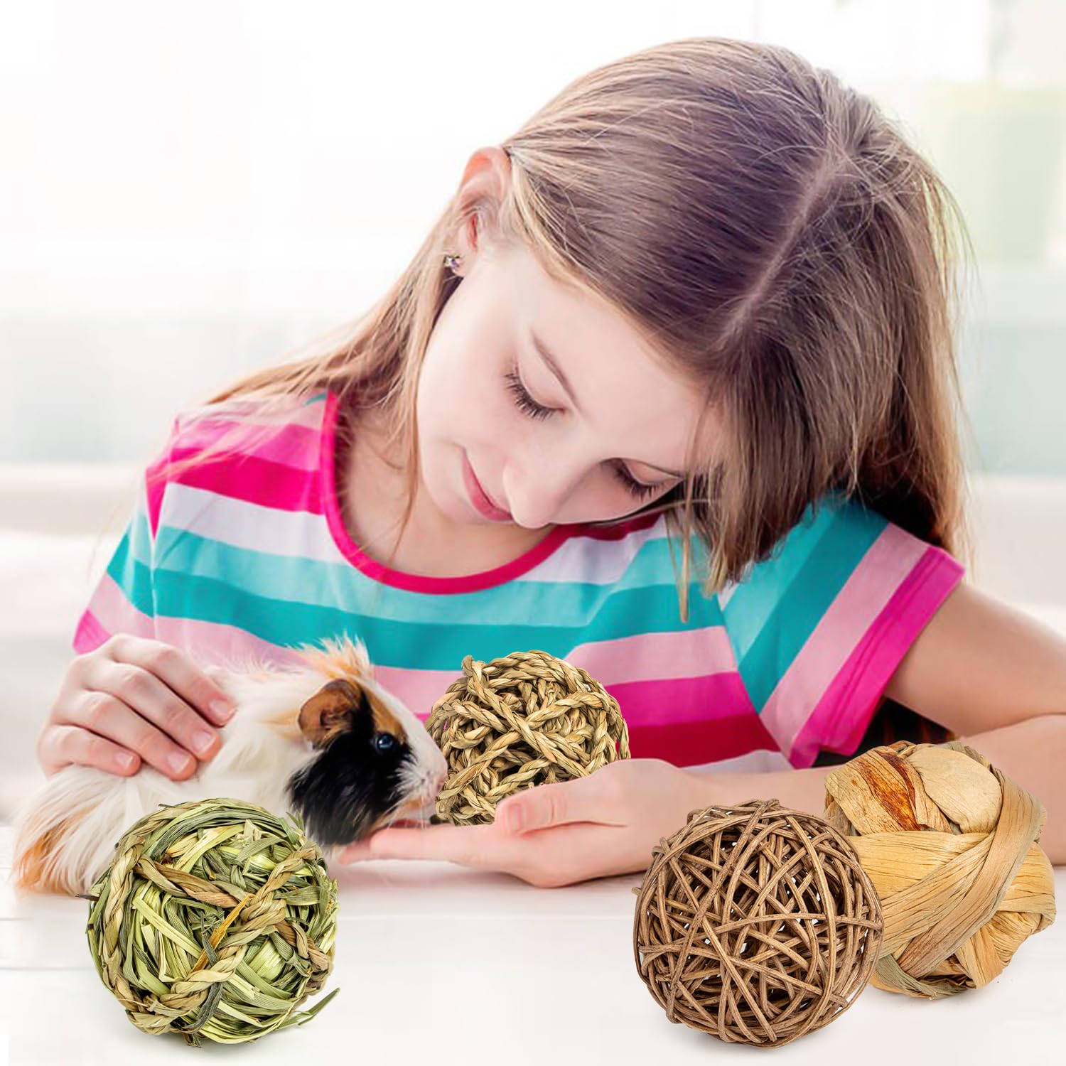 Sofier pet-safe chew balls for chinchillas, gerbils, and rats help entertainment