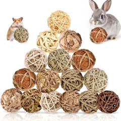 Sofier rabbit toy grass balls closeup showing natural textures for enrichment.