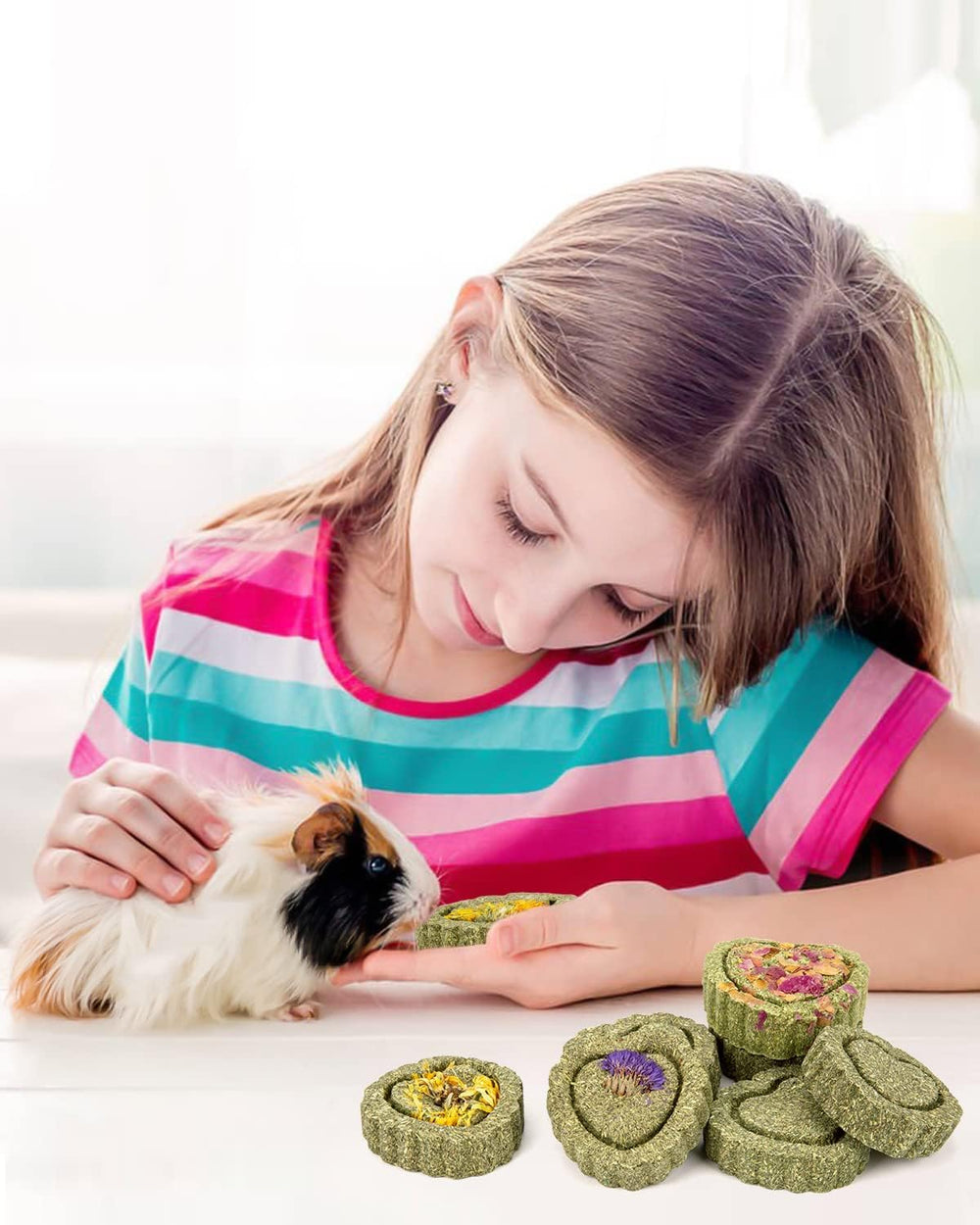 Sofier Timothy chew treats arranged in cage for gnawing and dental wear