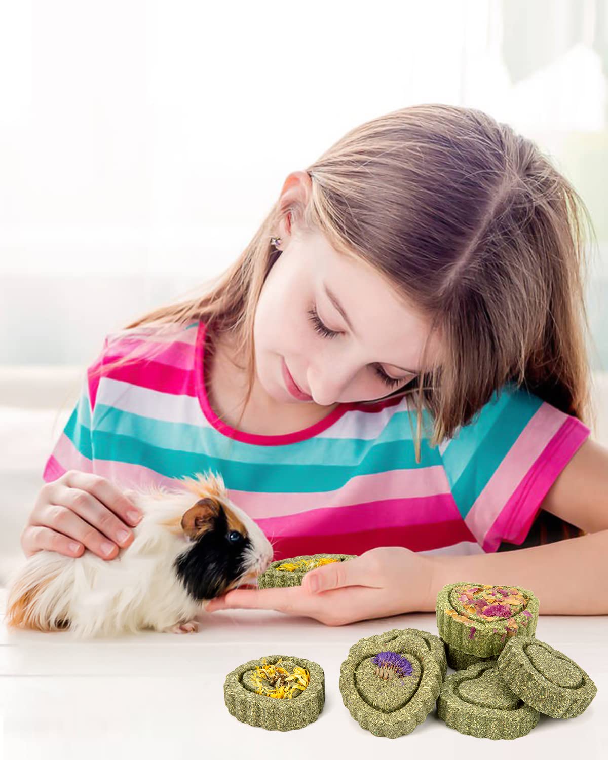 Sofier Timothy Treats Calendula flavor close-up demonstrating safe, hormone-free ingredients.