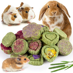 Sofier original timothy hay cakes hanging as chew toy for small pets