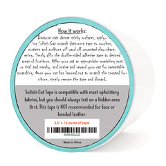 Sofisti-Cat furniture protection clear application—discreet deterrence on a sofa.