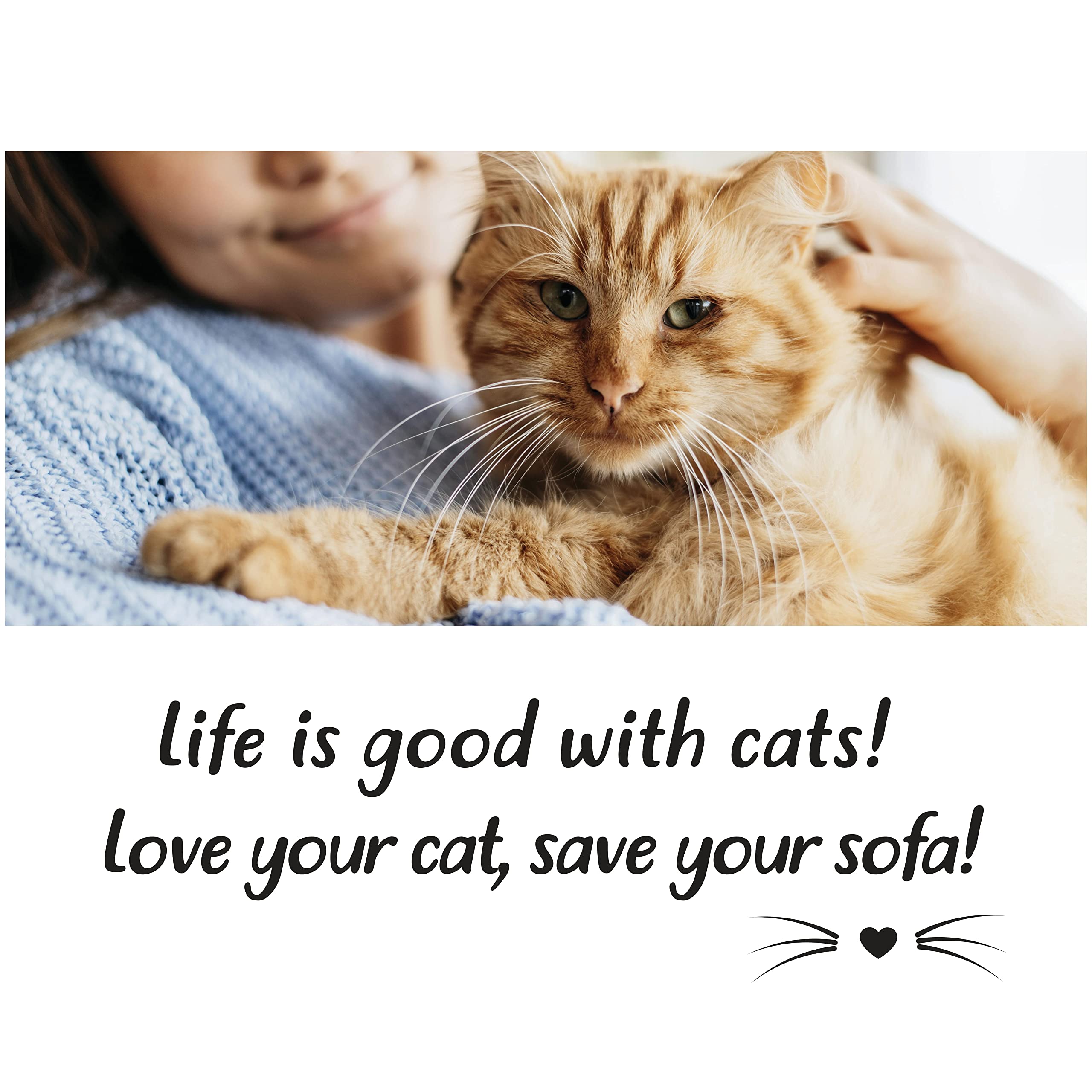 Sofisti-Cat scratch tape on various furniture surfaces for versatile use.