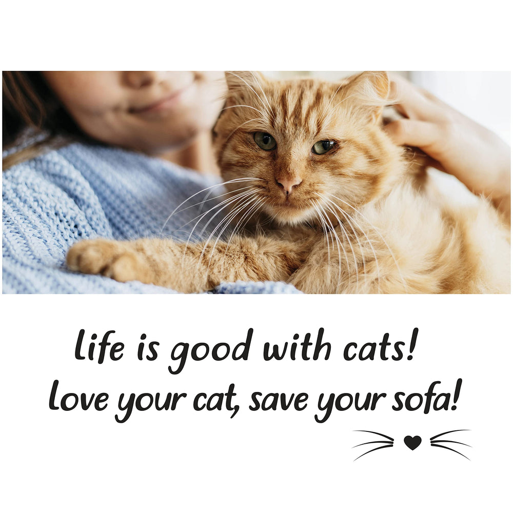 Sofisti-Cat scratch tape on various furniture surfaces for versatile use.