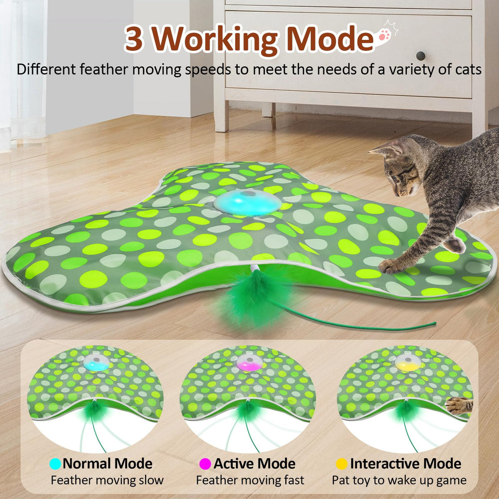 Sofolor automatic cat toy standby mode preserves battery while staying ready for paw-triggered action