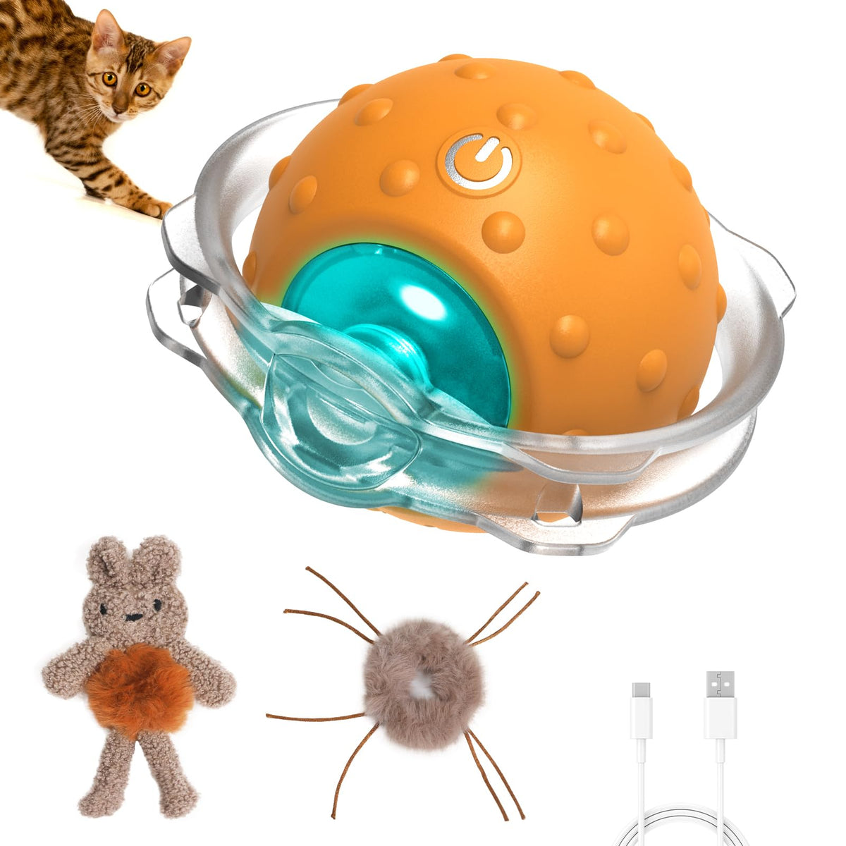 Sofolor interactive cat toy ball paw-activation for engaging playtime