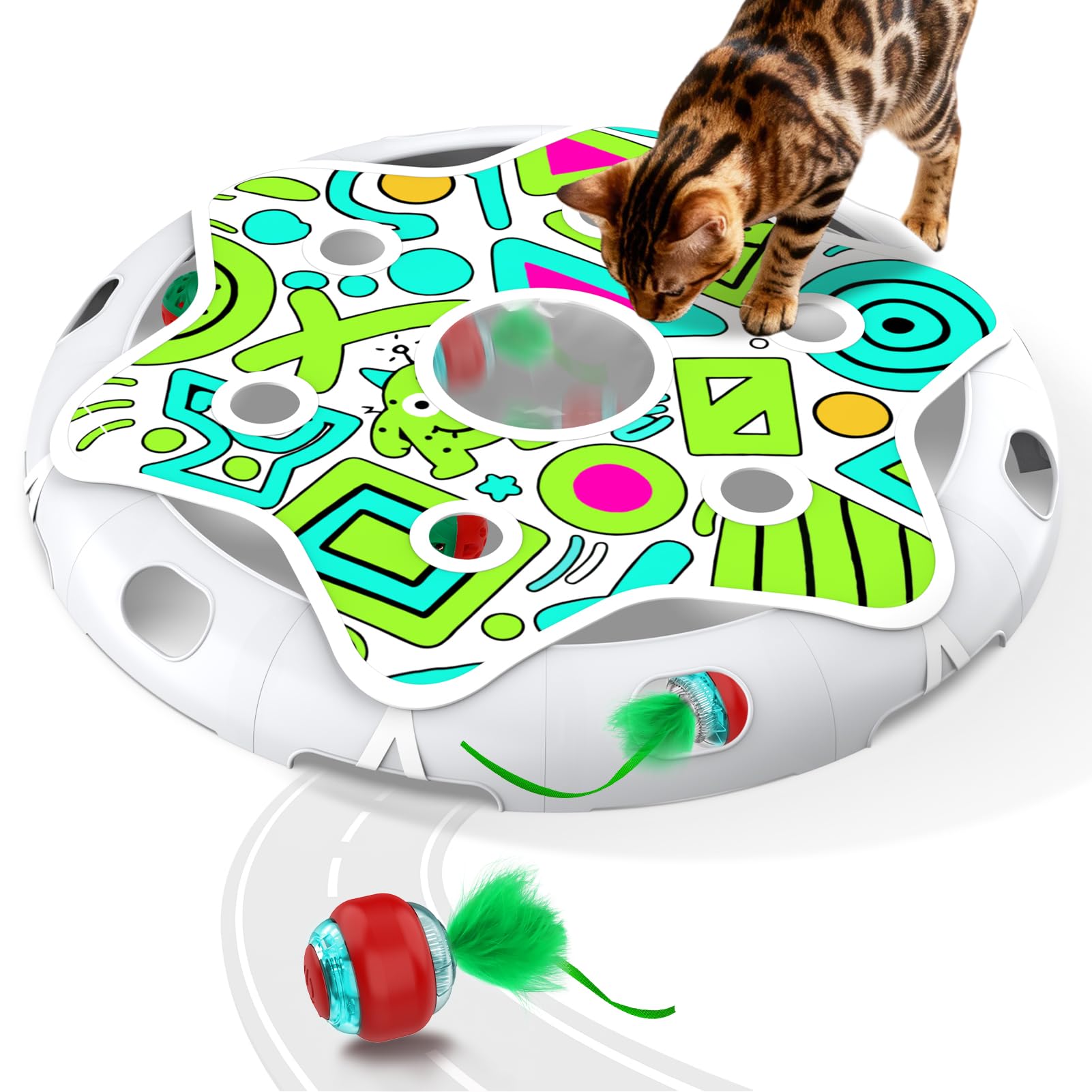 Sofolor Interactive Cat Toy Playset scene promotes indoor exploration and mental enrichment for curious cats.