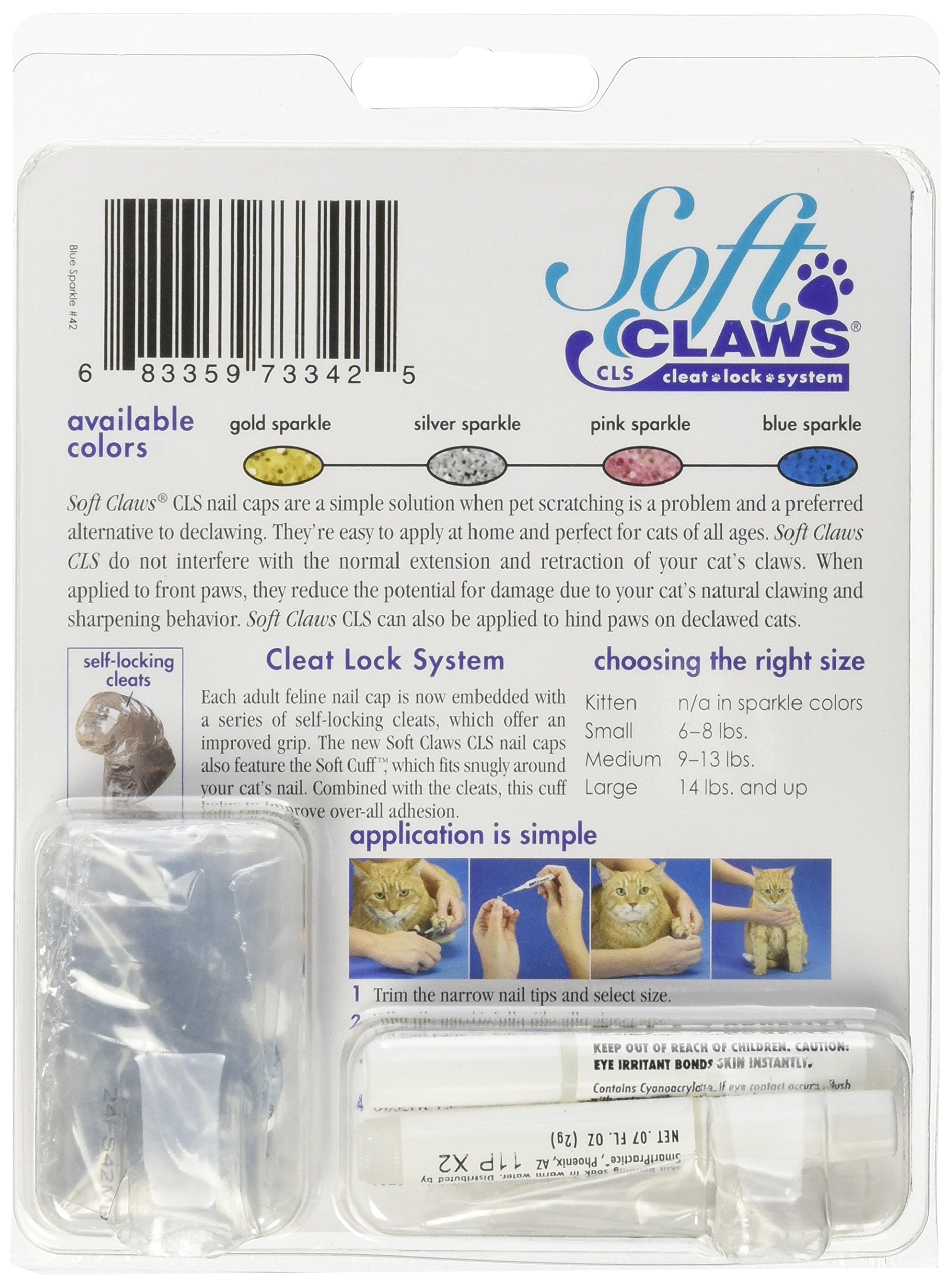 Soft Claws application steps with adhesive tubes—easy 3-step process for quick setup.