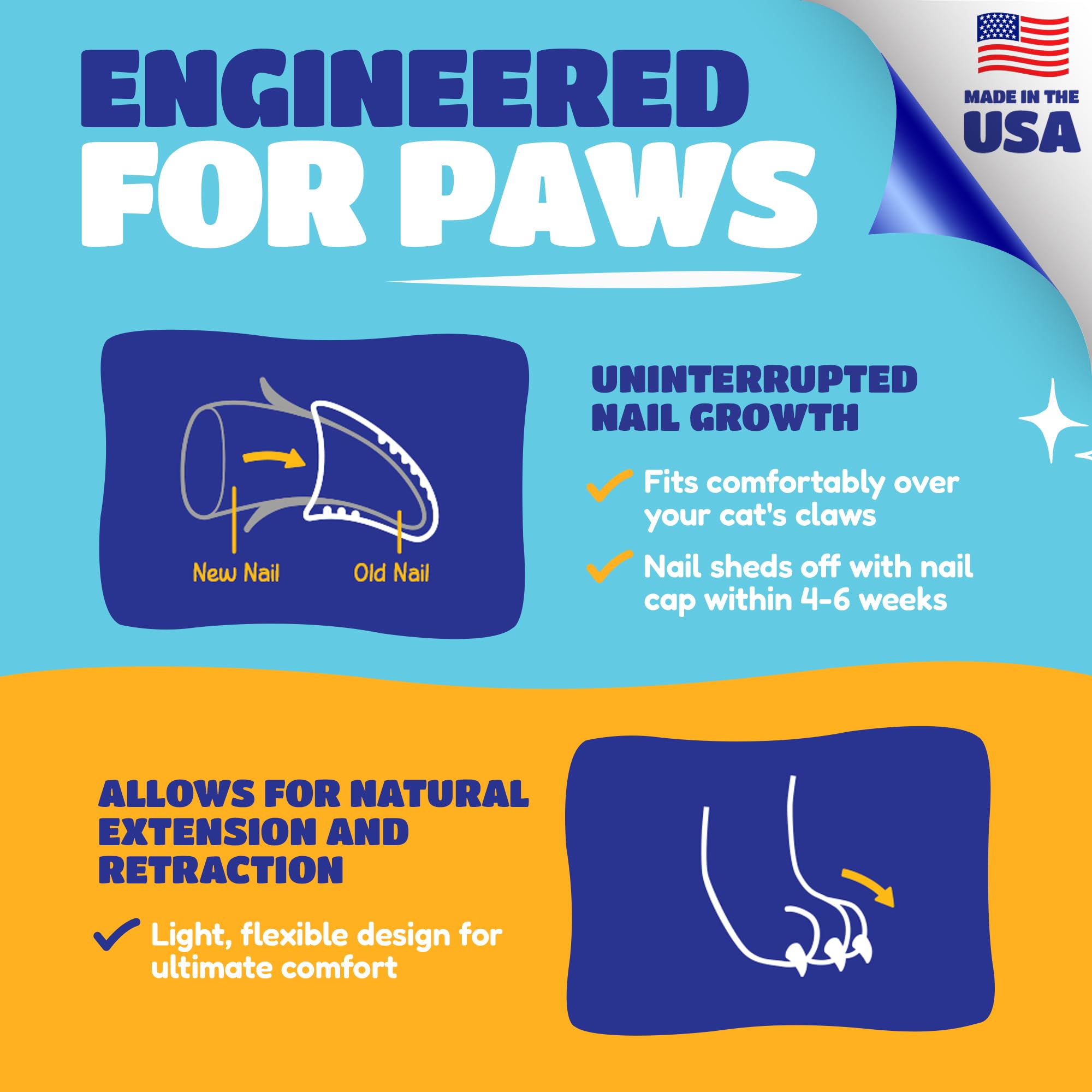 Soft Claws blue nail caps kit includes 40 caps for long-lasting use.
