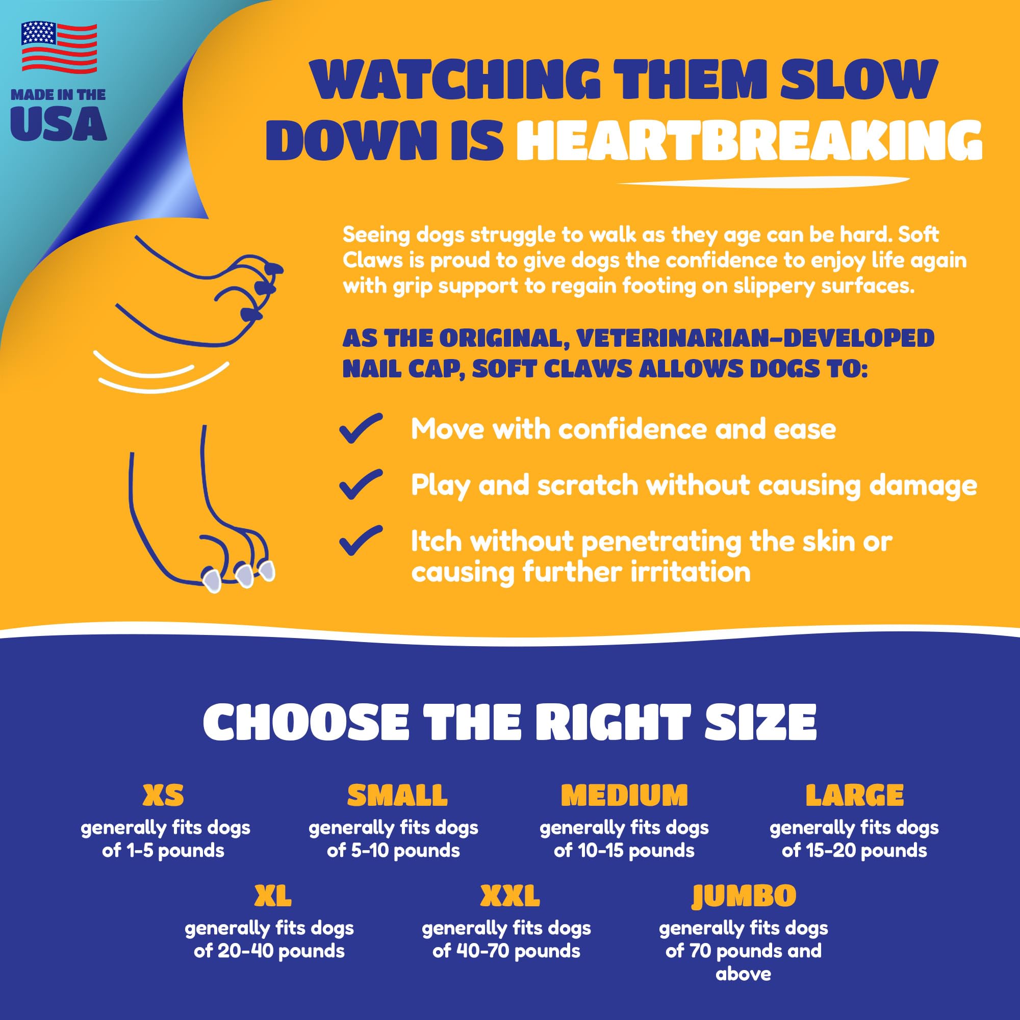 Soft Claws adhesive tubes close-up showing USA-made materials and safety