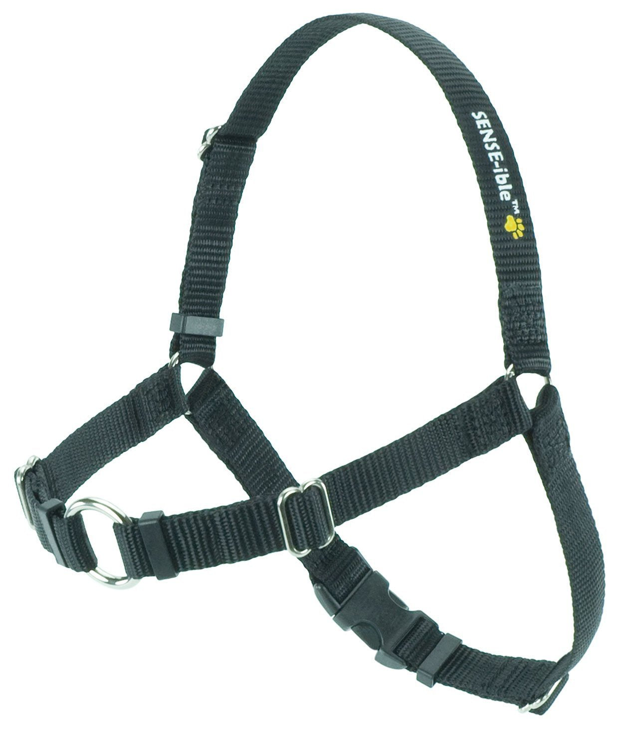 Softouch Sense-ible harness black medium with front-leash control for calmer walks.