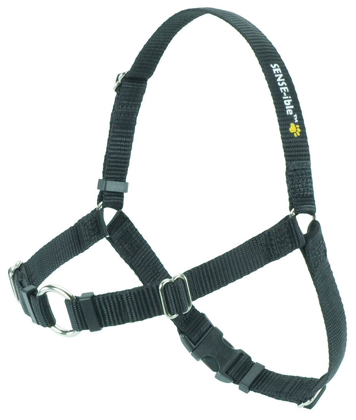 Softouch Sense-ible harness black medium with front-leash control for calmer walks.