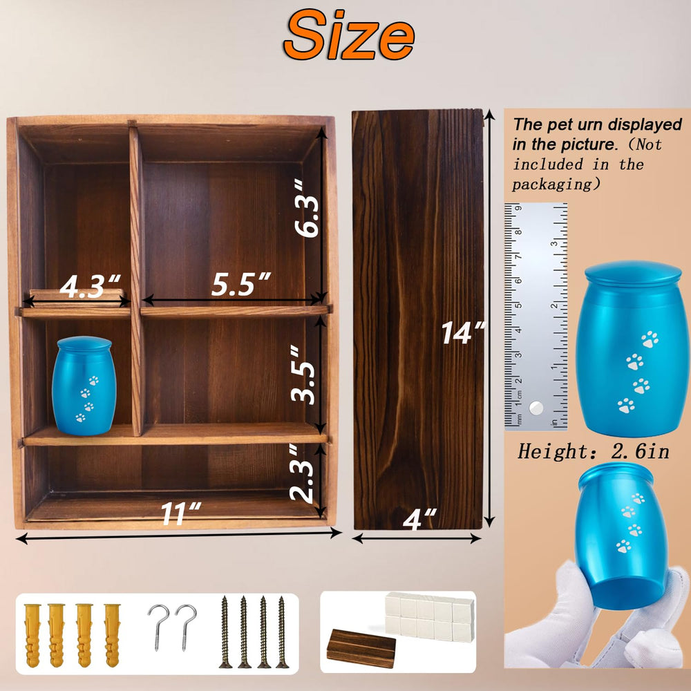 Sofunii pet memorial shadow box inside adjustable shelves for versatile display space
