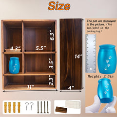 Sofunii pet memorial shadow box inside adjustable shelves for versatile display space