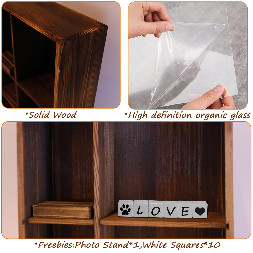 Sofunii pet memorial shadow box paw print slots for custom keepsakes