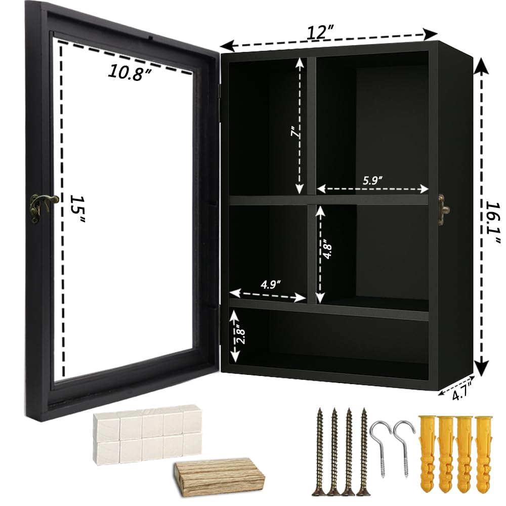 Sofunii Pet Memorial Shadow Box side angle shows adjustable shelving for varied keepsakes.