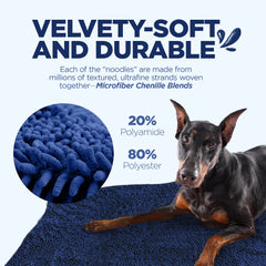 Soggy Doggy Doormat navy-blue non-slip back keeps it in place