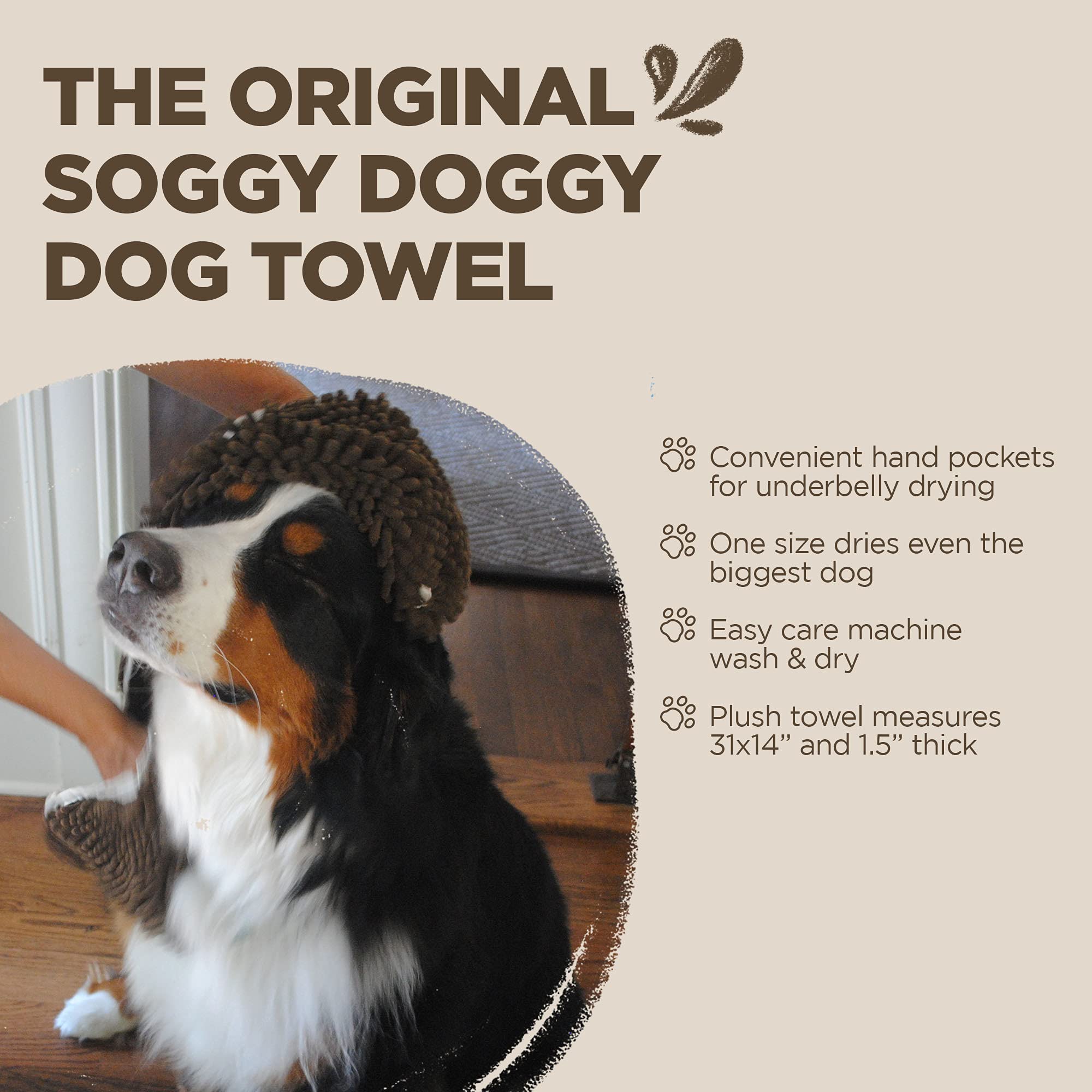 Soggy Doggy Doormat paws-cleaning towel traps dirt like a sponge after walks.