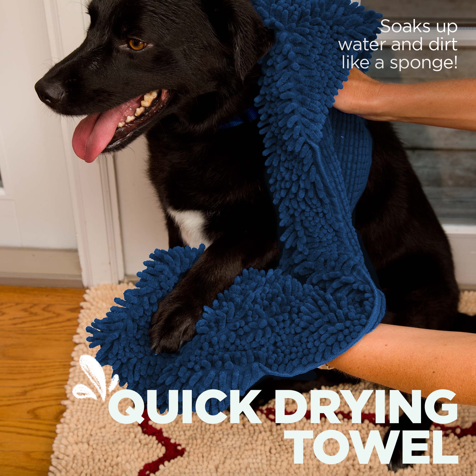 Soggy Doggy Super Shammy hand pockets close-up for secure grip