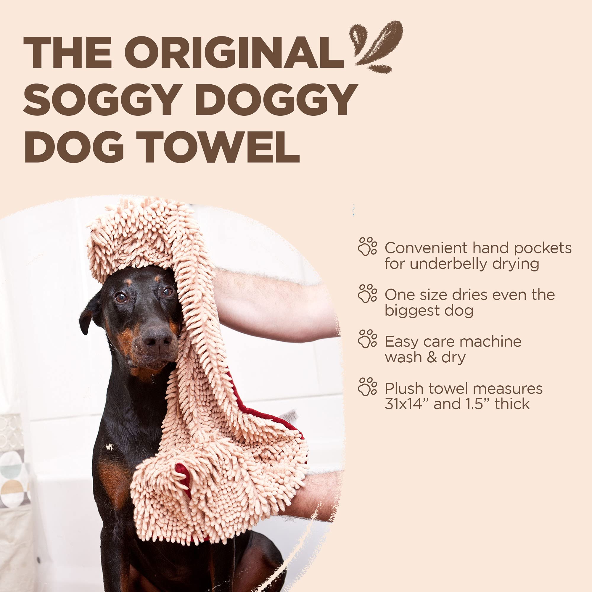 Soggy Doggy towel doubles as a soft floor mat.