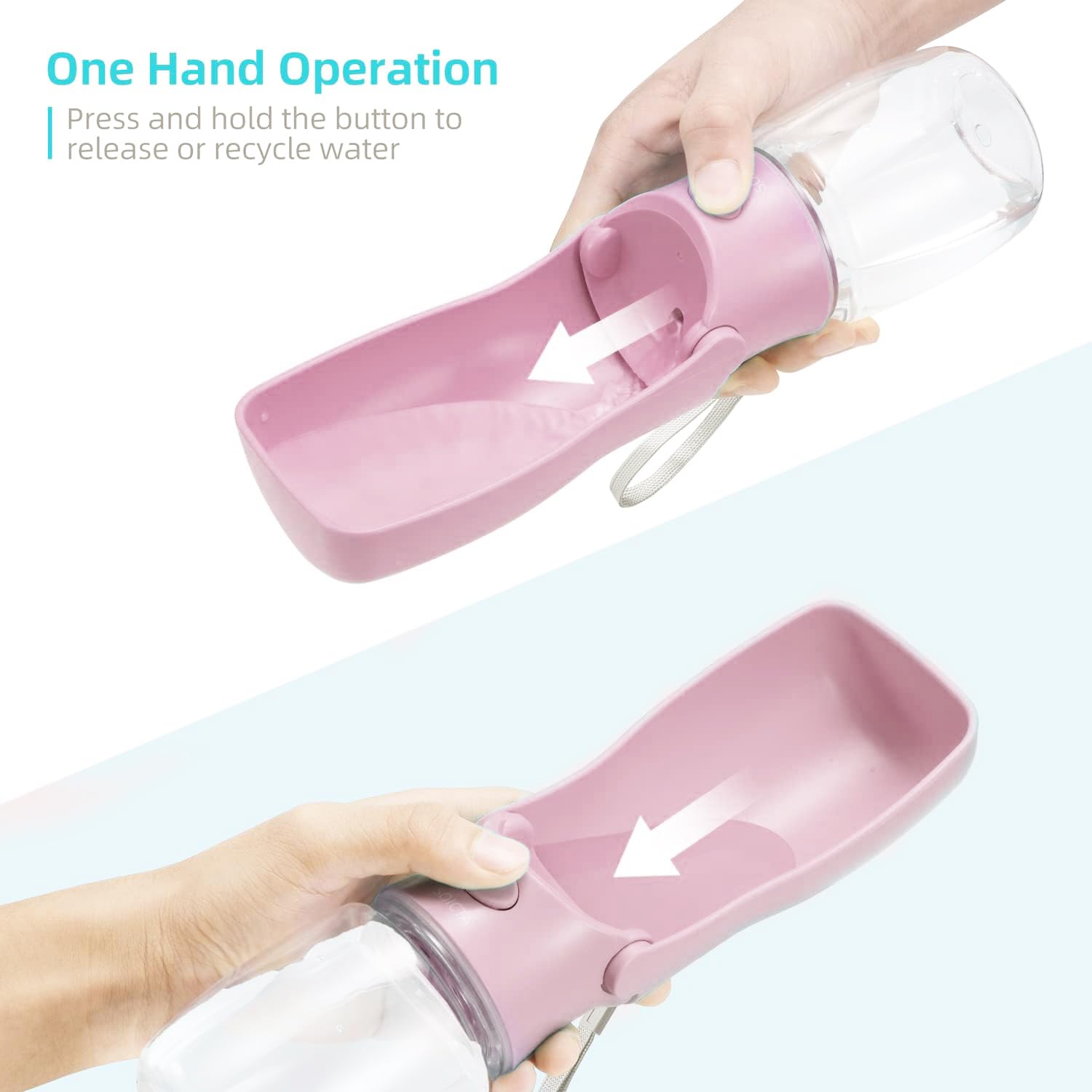 SOICTA pink cap close-up highlights secure seal and refilling options.