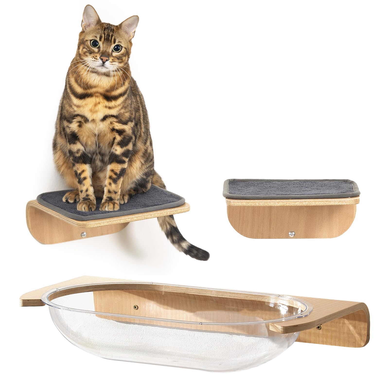 SOJILET cat wall shelves steps perch for vertical play and resting.
