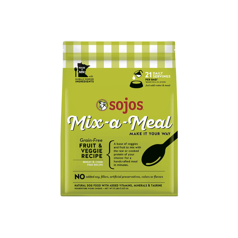 SOJOS Mix-A-Meal base-vegetables-fruits supports balanced meals for dogs.