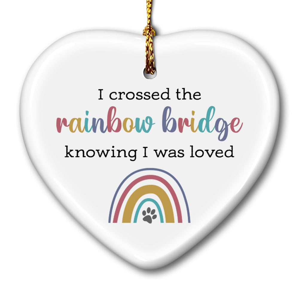 SOL VIBES Rainbow Bridge ceramic ornament shows the rainbow motif for lasting remembrance.