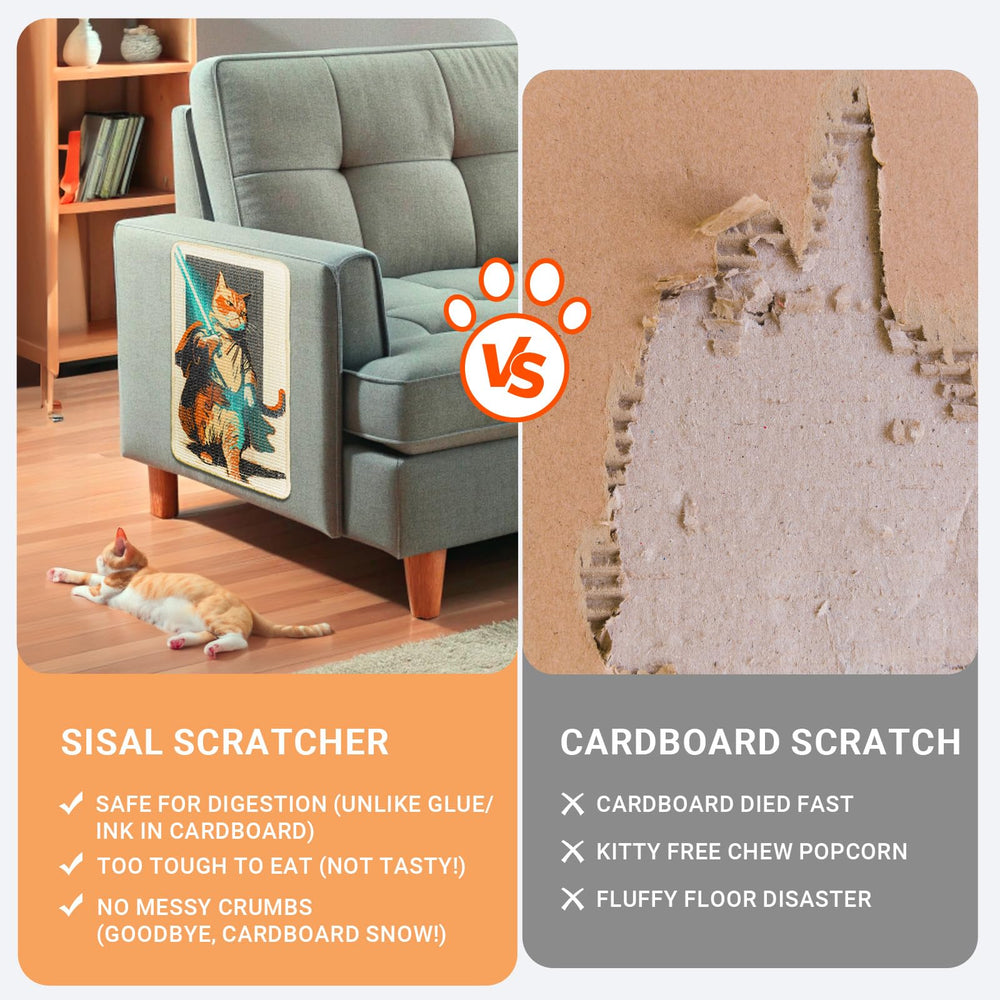 SOLDAY cat scratcher beside sofa invites scratching and play