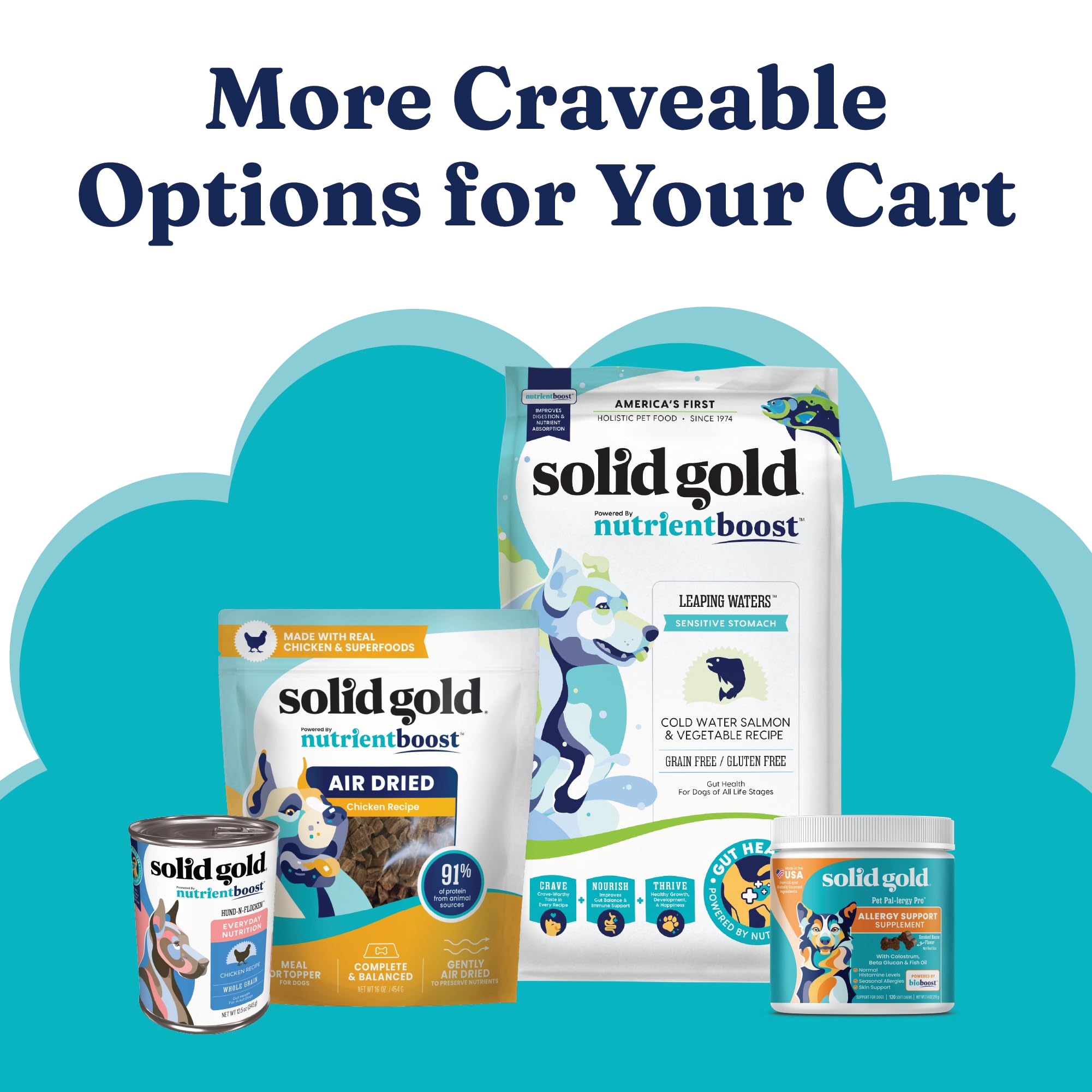 Solid Gold All-Ages-Sizes dog treats suit puppies to seniors for versatile training.