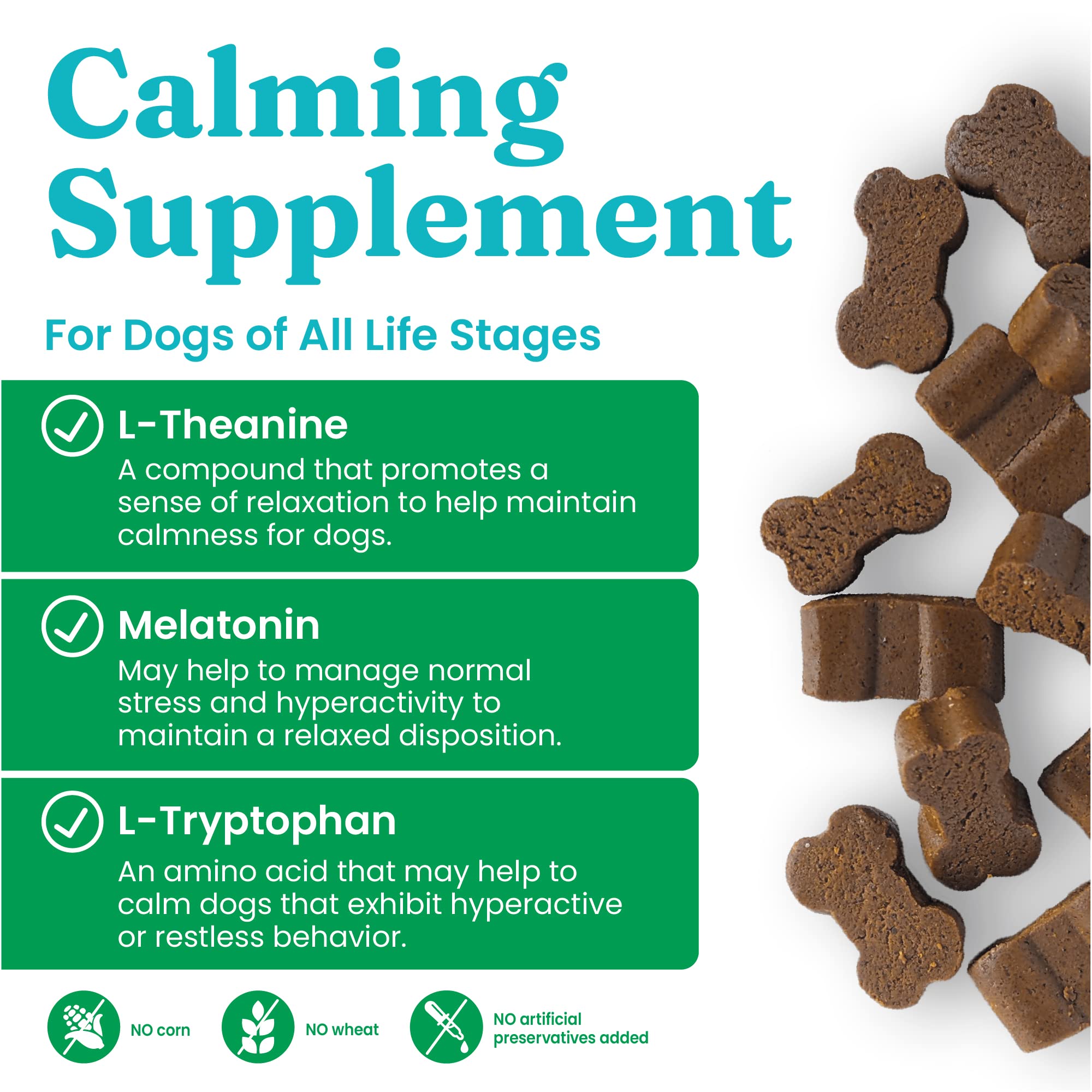 Solid Gold Calming Chews packaging box highlights stress support and travel-ready design