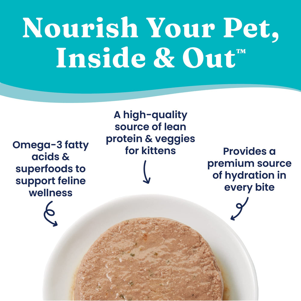 Solid Gold grain-free pate in bowl supports balanced nutrition for young cats