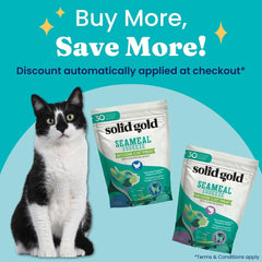 Solid Gold cat treat topper on dry food to entice picky eaters.