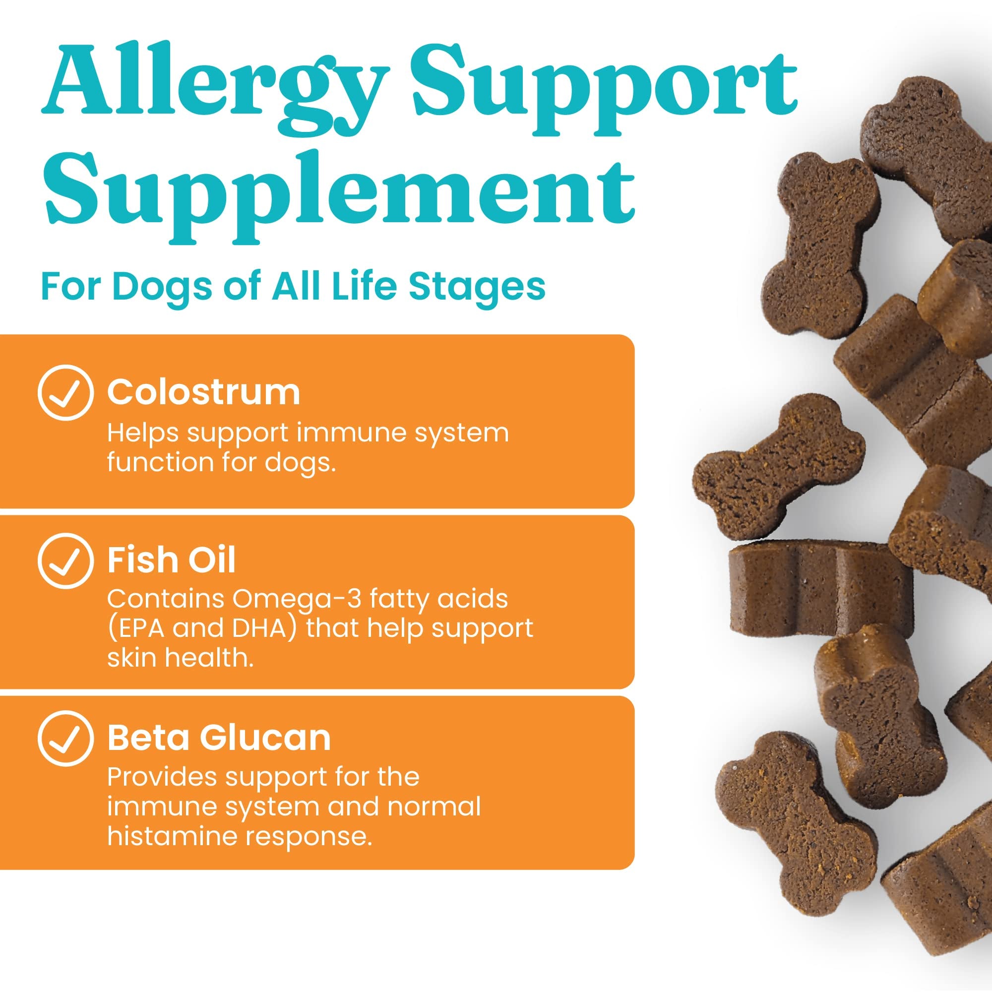 Solid Gold Dog Allergy Chews texture close up - soft bite for easy administration.