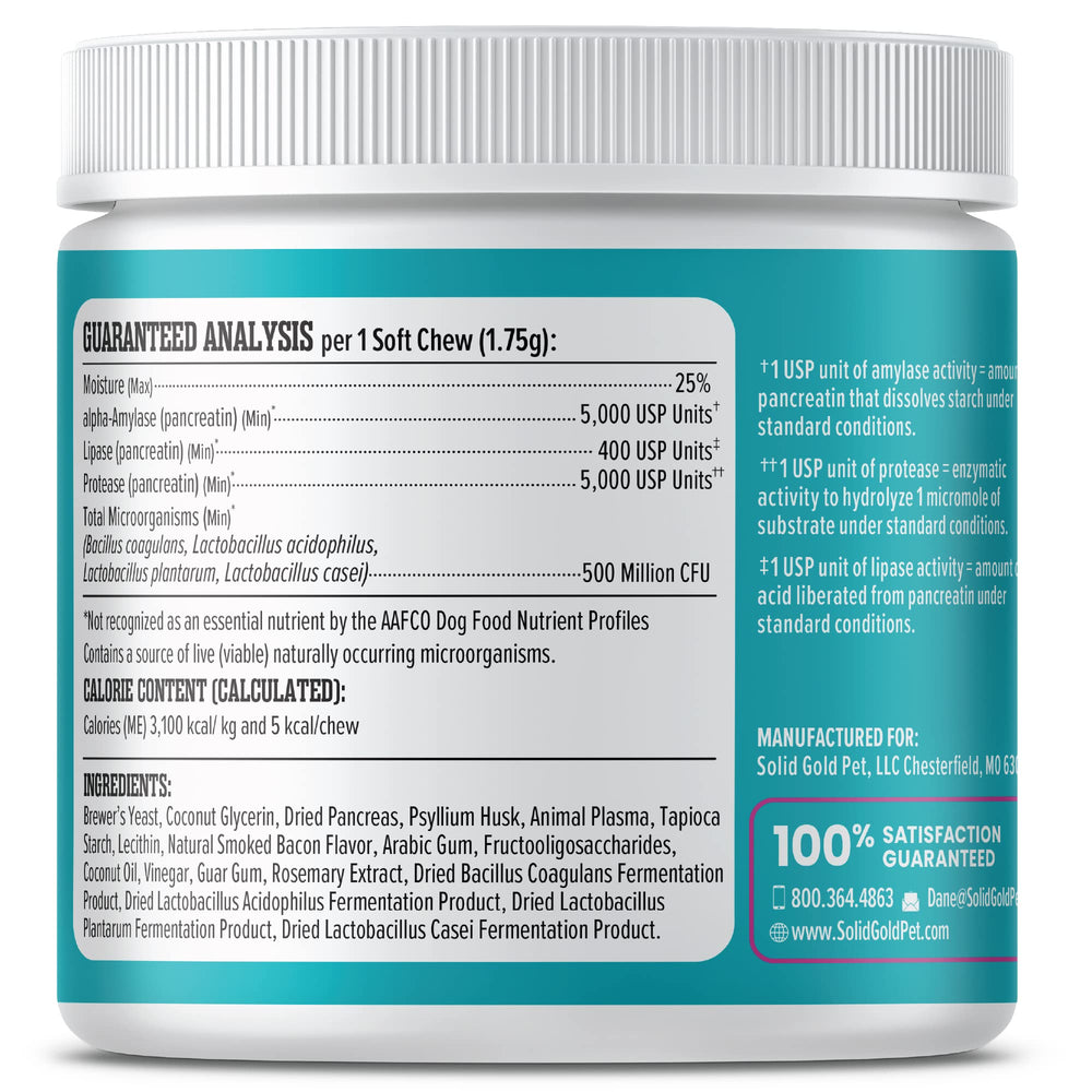 Solid Gold dog probiotics-daily-use bacon-chews show easy integration into canine routines.