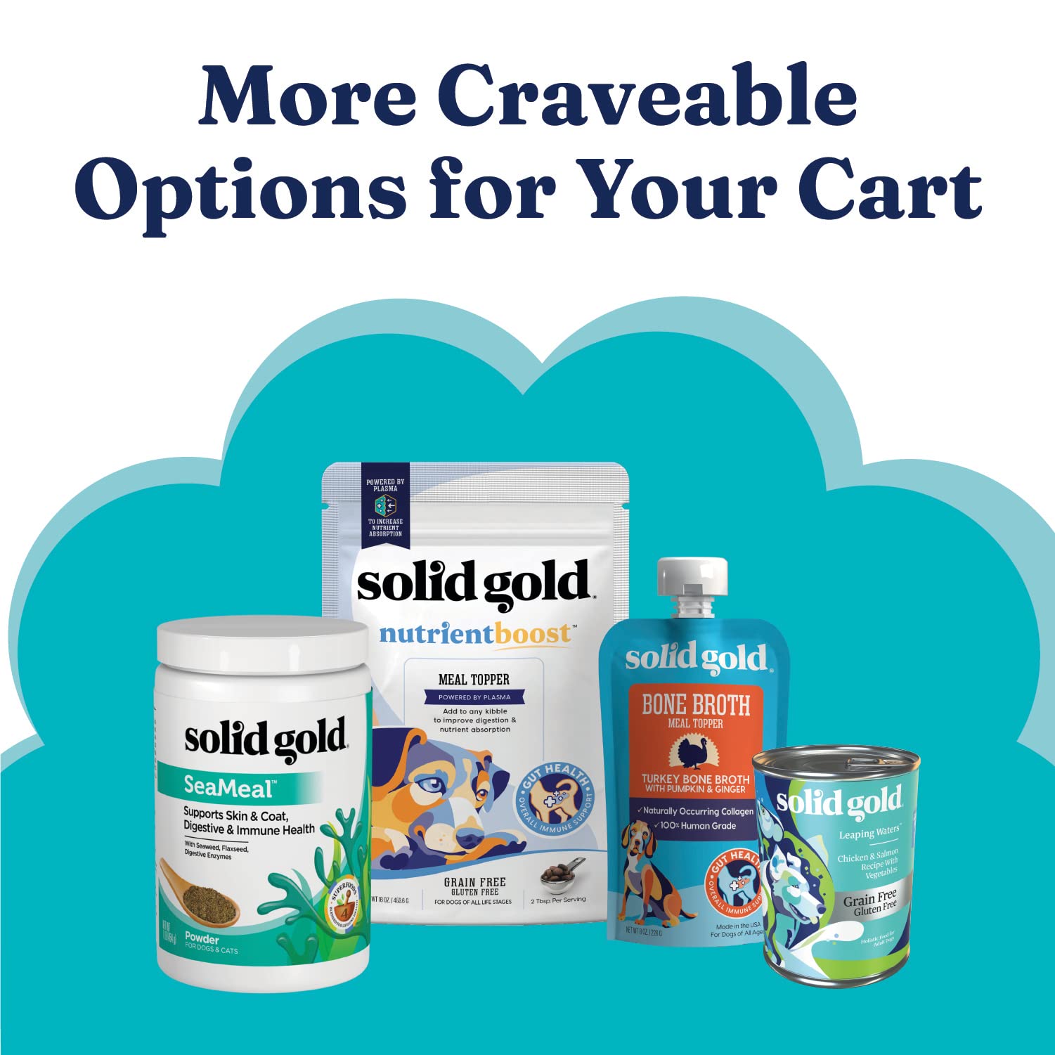 Solid Gold probiotics label highlights digestive balance support.