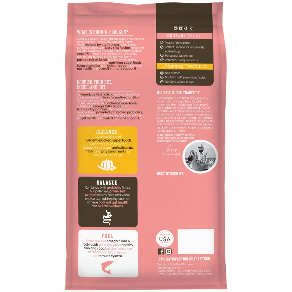 Solid Gold large-breed dry kibble in feeding bowl for big dogs