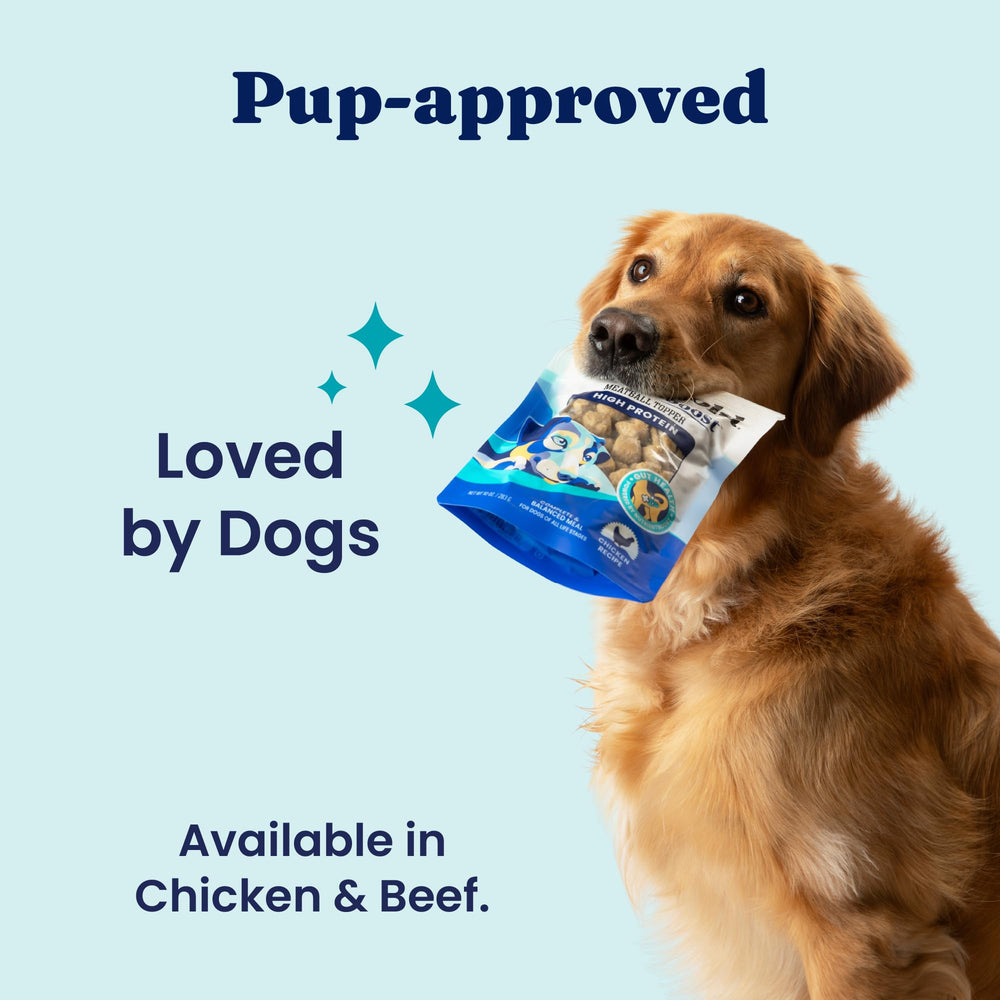 Solid Gold Meatball Topper grain-free gluten-free image emphasizes allergy-friendly appeal