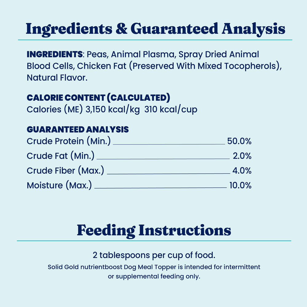 Solid Gold NutrientBoost enrichment-toy showing protein-rich topping during interactive play.