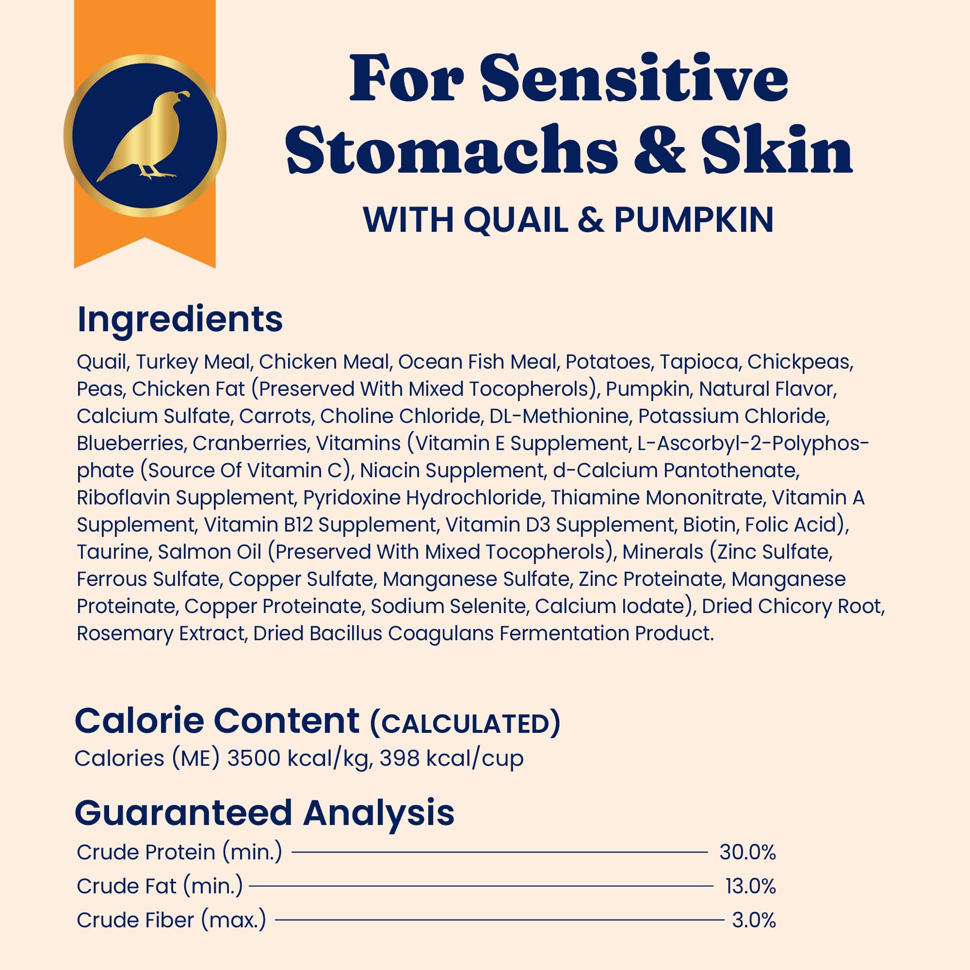 Solid Gold packaging-3lb keeps kibble fresh for regular home feeding.