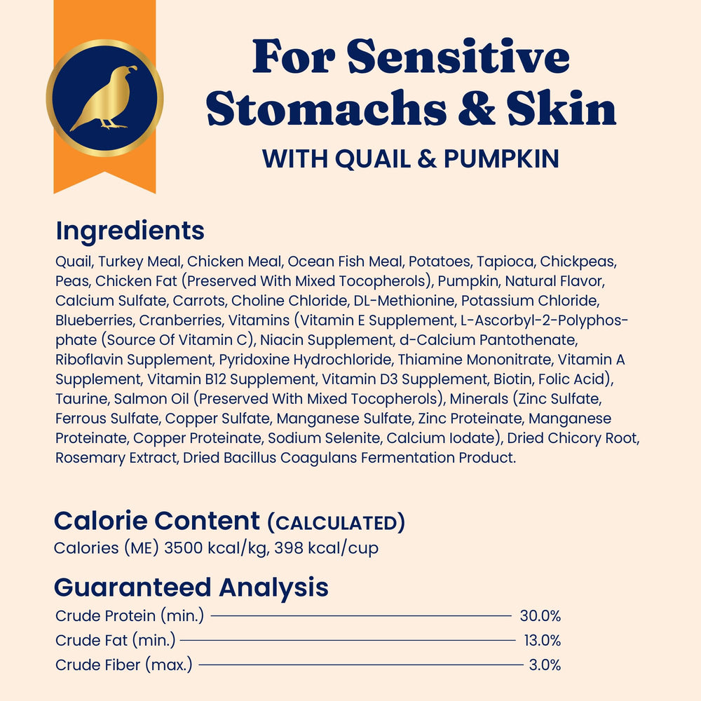 Solid Gold packaging-3lb keeps kibble fresh for regular home feeding.