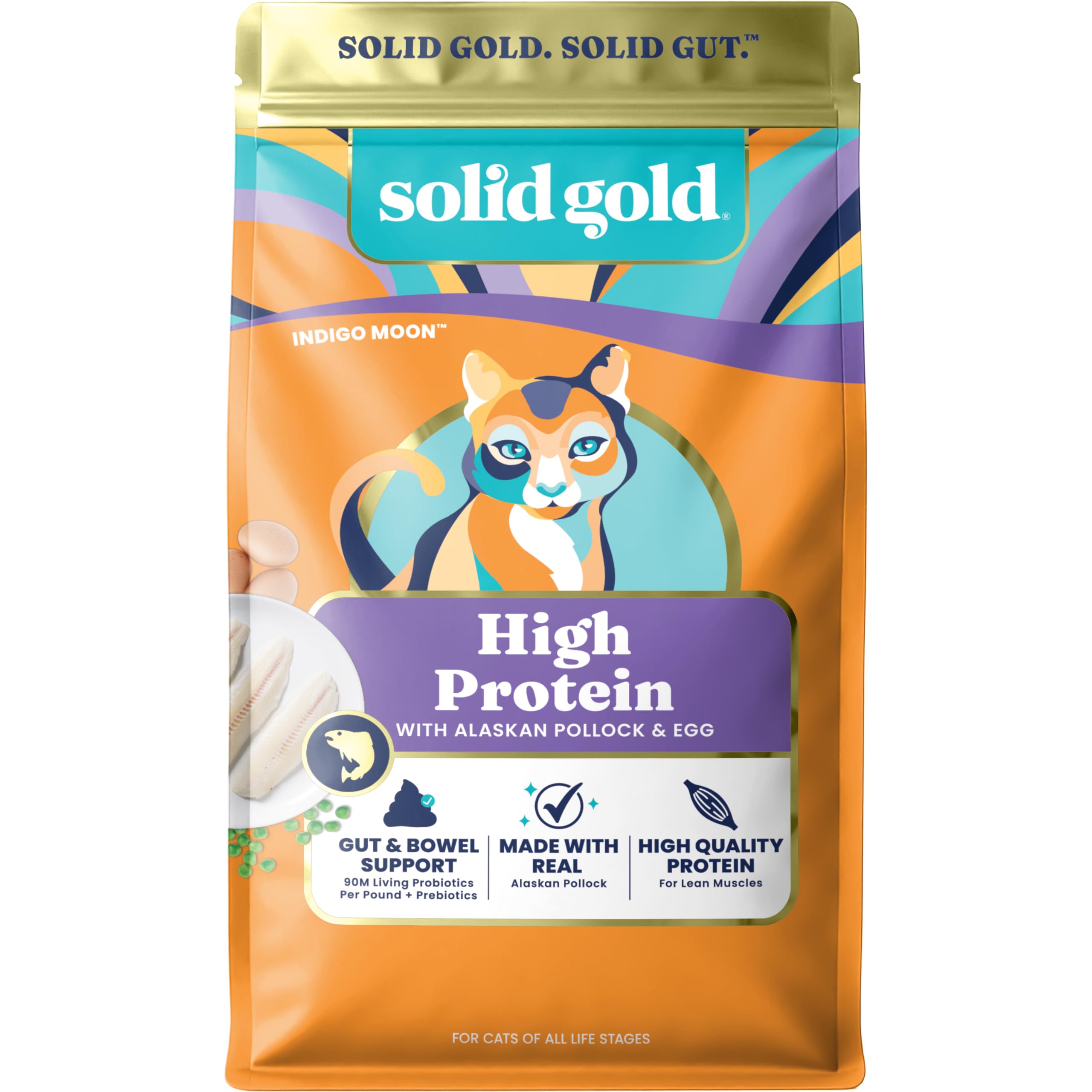 Solid Gold: empaque de alimento seco para gato con proteína alta