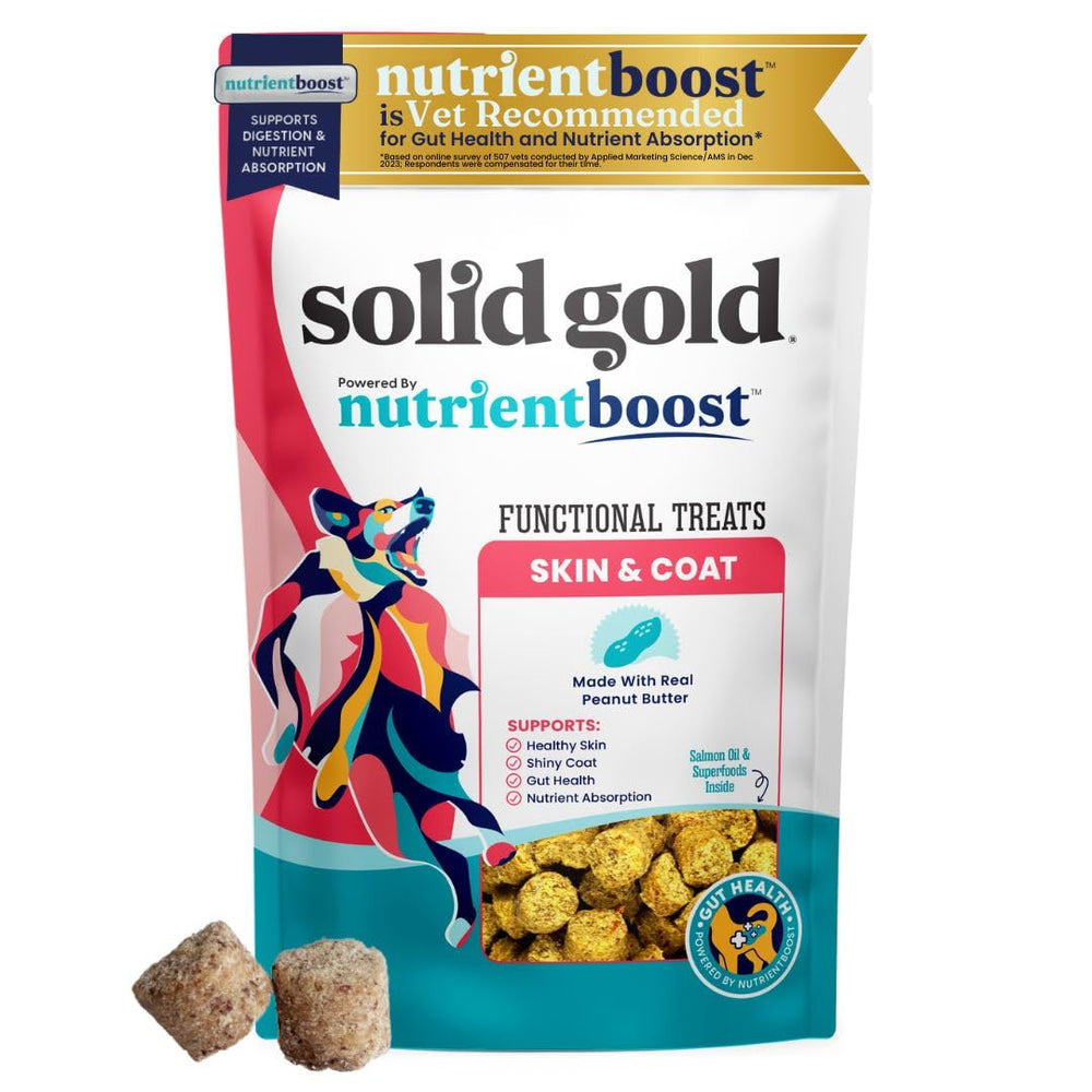 Solid Gold Peanut Butter Salmon-Oil treats deliver craveable flavor with skin and coat support.