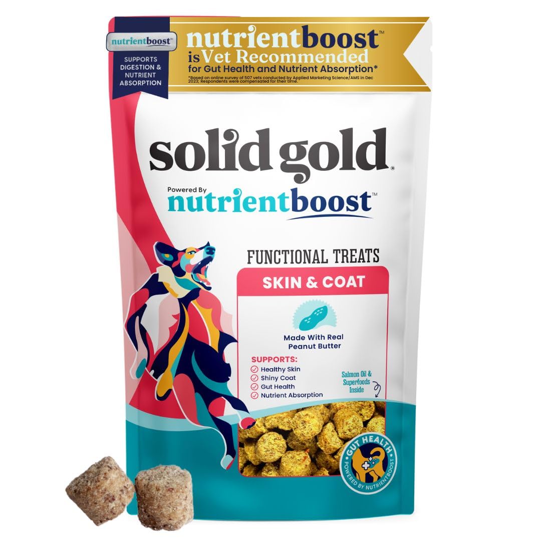 Solid Gold Peanut Butter Salmon-Oil treats deliver craveable flavor with skin and coat support.
