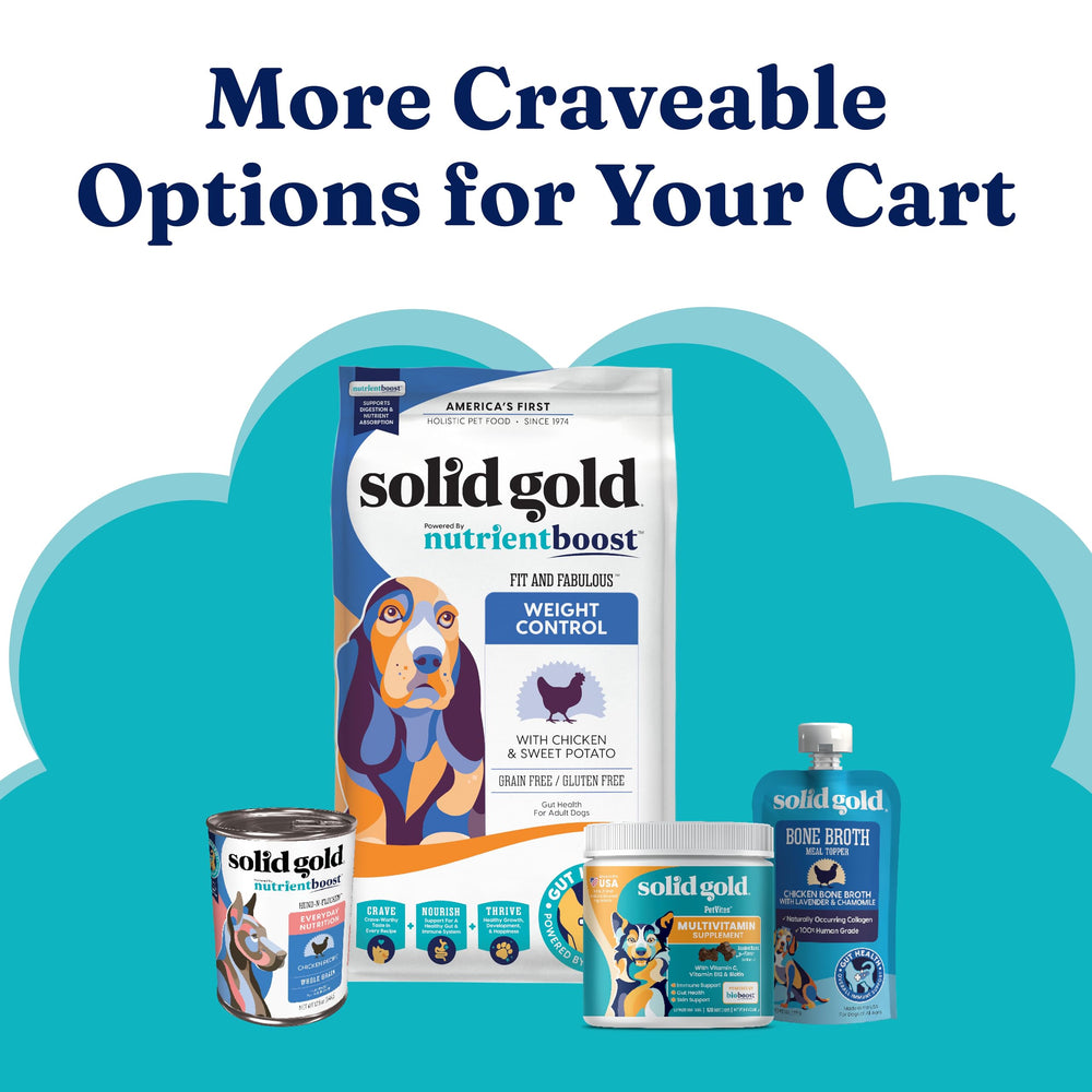 Solid Gold SeaMeal scoop included for everyday feeding rituals.