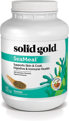 Solid Gold SeaMeal jar and label highlighting seaweed blend and USA-made quality