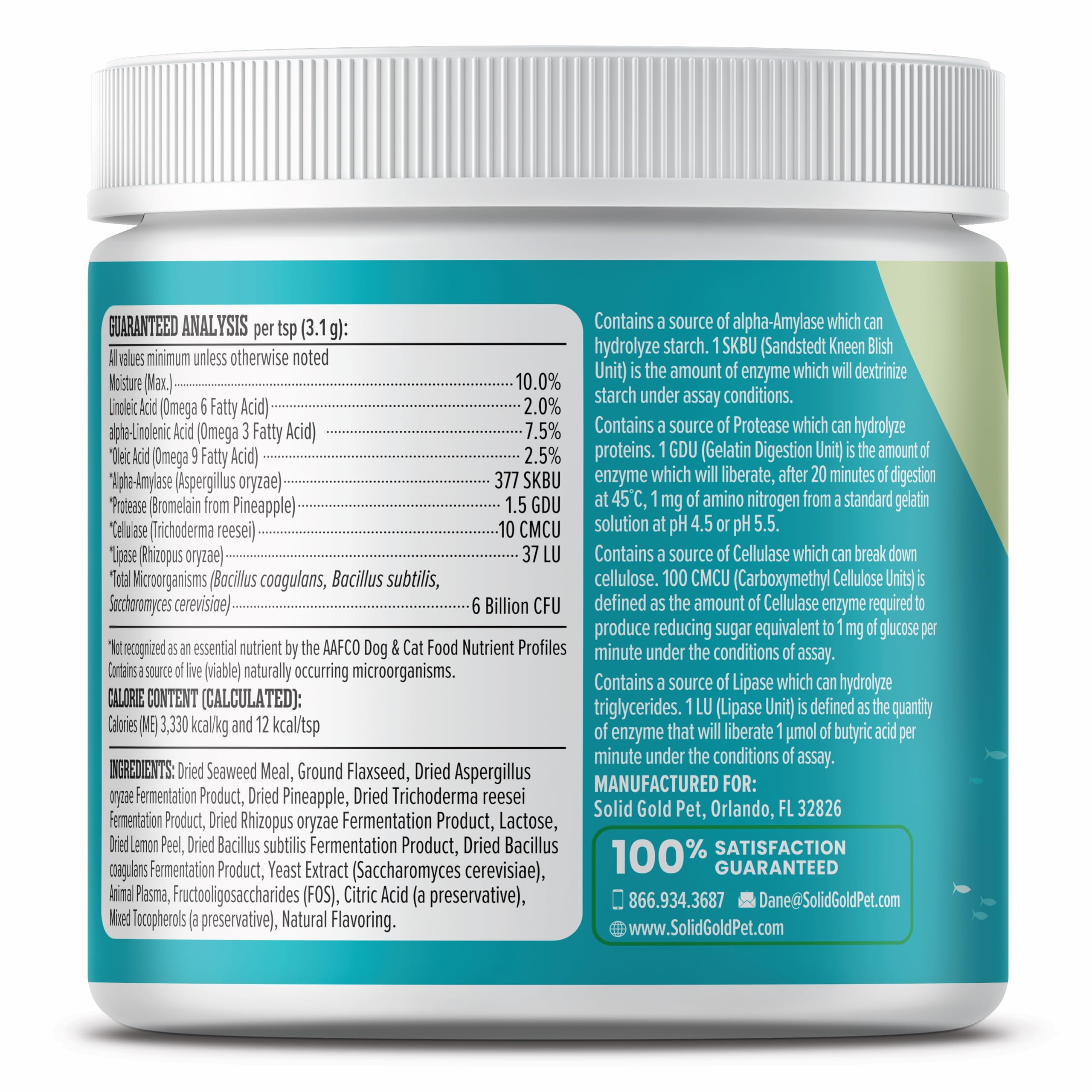 Solid Gold SeaMeal powder beside dog and cat bowls for easy administration